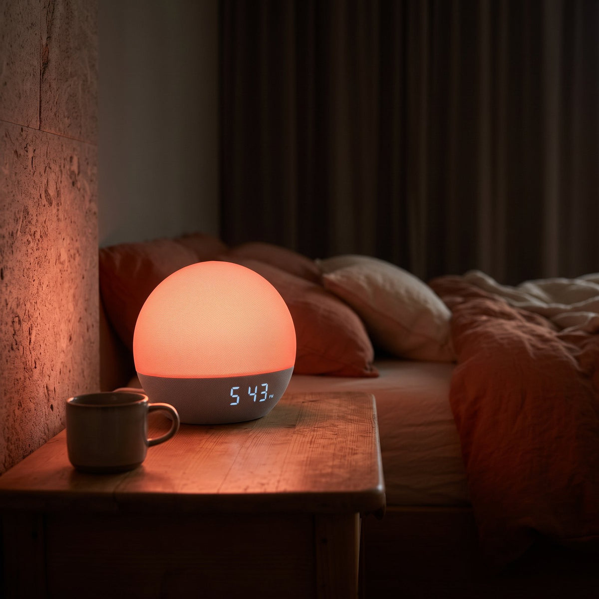 ALBA Tageslichtwecker mit warmem Sonnenaufgangs-Licht am Morgen